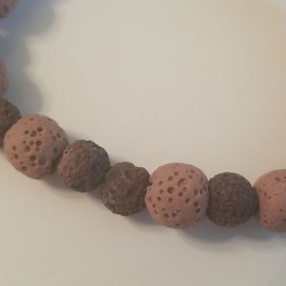 Mauve & Plum Dyed Lava Bracelet 7" Womens Expansion bracelet Custom made - Picture 2 of 6